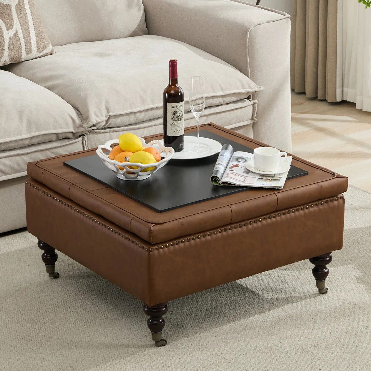 Daania 31.5'' Wide Upholstered Square Tufted Storage Ottoman | Wayfair North America