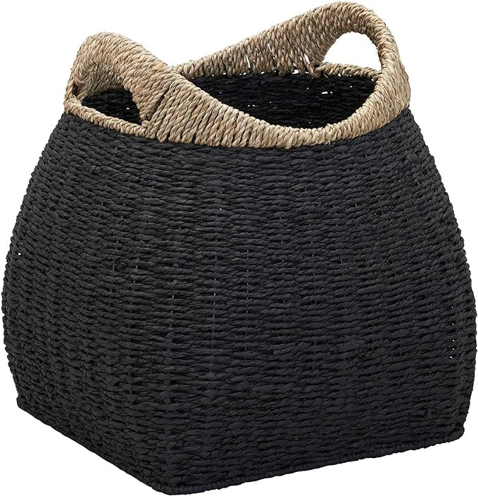 Household Essentials Handled Basket, Two Tone Seagrass and Paper Rope | Amazon (US)