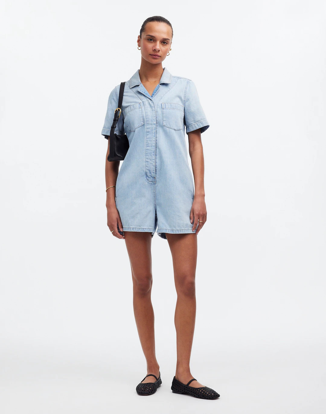 Denim Utility Romper in Fitzgerald Wash | Madewell