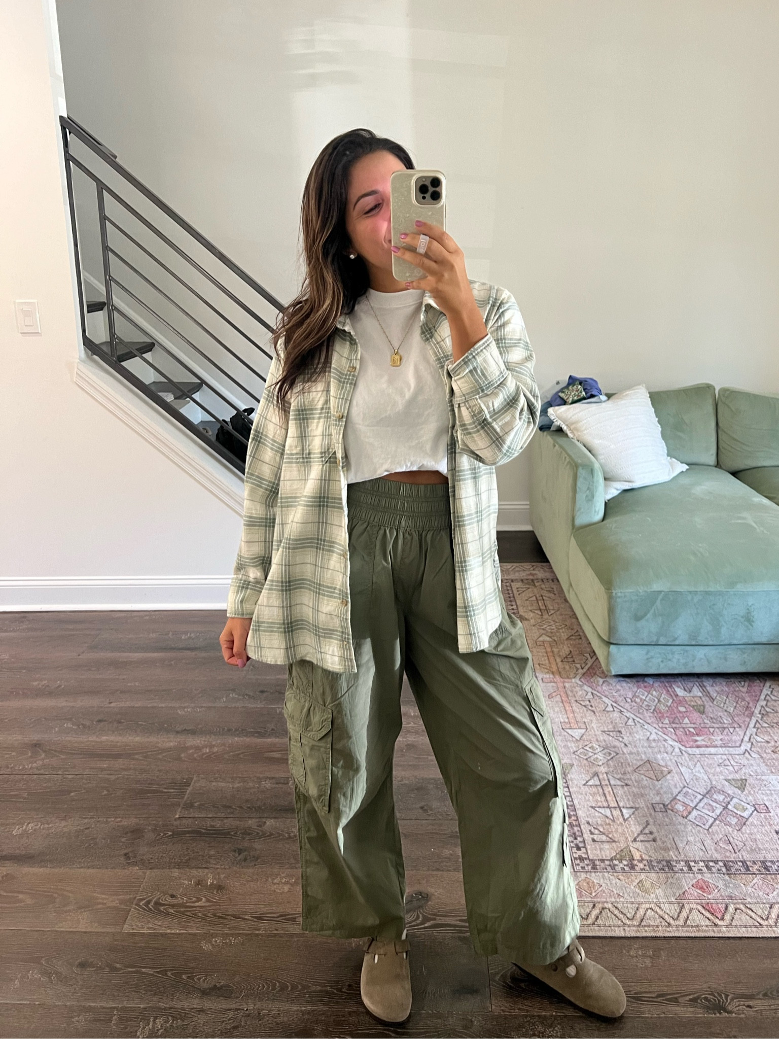 Comfy outfit for the first chilly-ish day in awhile! These cargos from aerie are amazing - soo easy to throw on and comfortable. Paired with a white tee (a fave of mine from Abercrombie) & a cozy flannel. All true to size - M

#LTKSaleAlert #LTKFallSale #LTKSeasonal