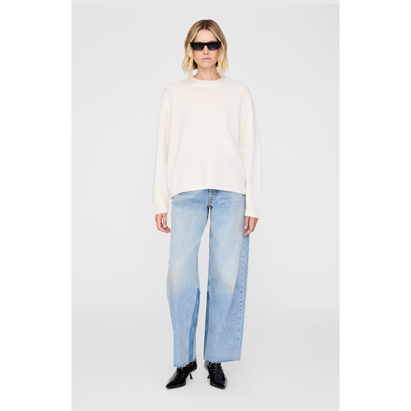 ANINE BING Lee Crew Sweater in Medium Heather Grey at Nordstrom, Size X-Small | Nordstrom