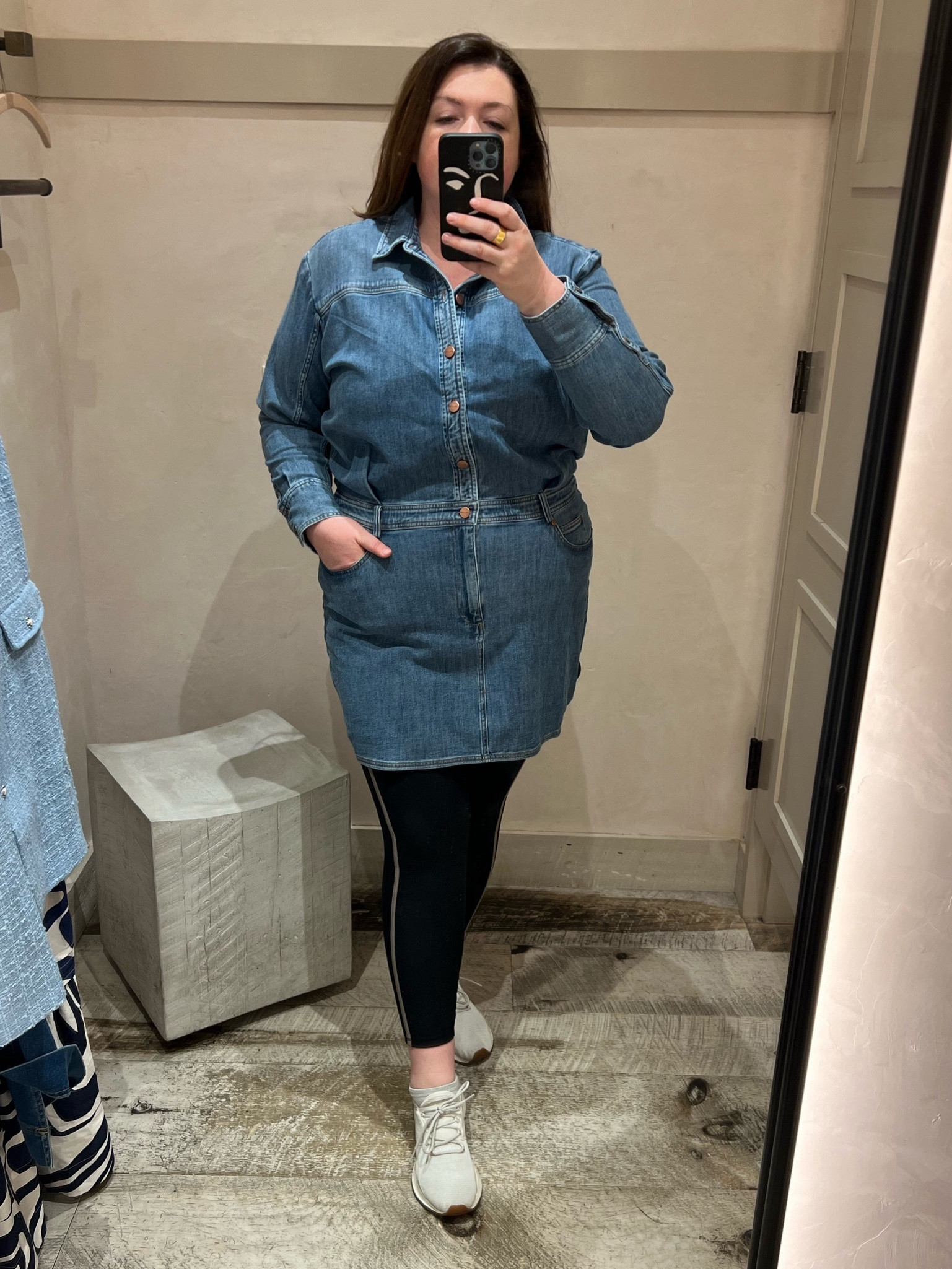 New plus size arrivals from Anthropologie, denim outfit ideas, denim dress, casual outfit ideas winter outfit ideas wearing a size 2X no stretch

#LTKplussize #LTKover40 #LTKmidsize