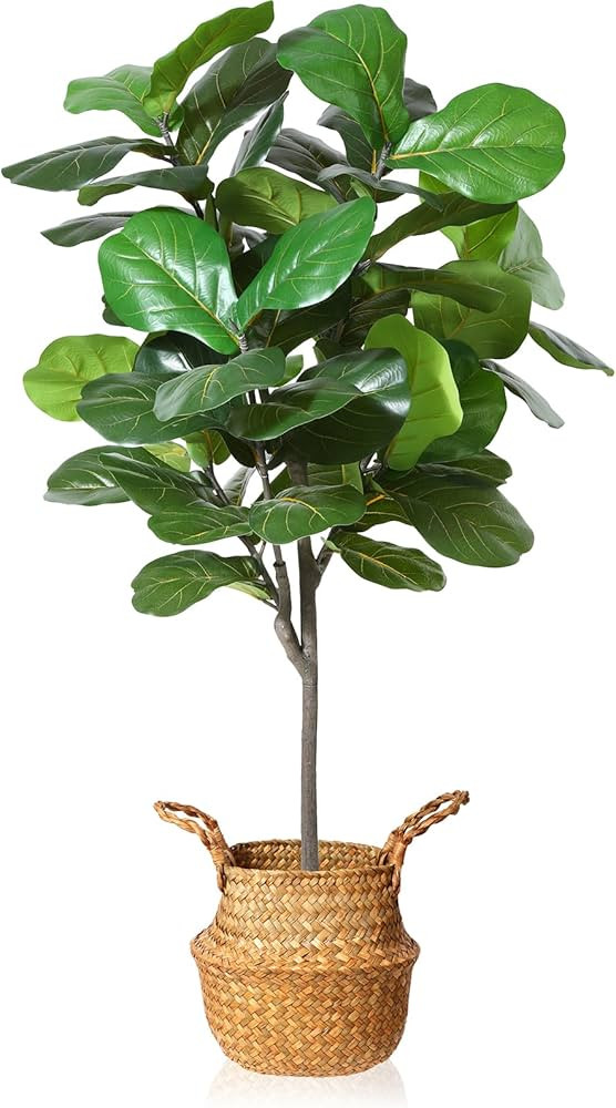 MOSADE Artificial Fiddle Leaf Fig Tree 50" Fake Potted Ficus Lyrata Plant with Handmade Seagrass ... | Amazon (US)
