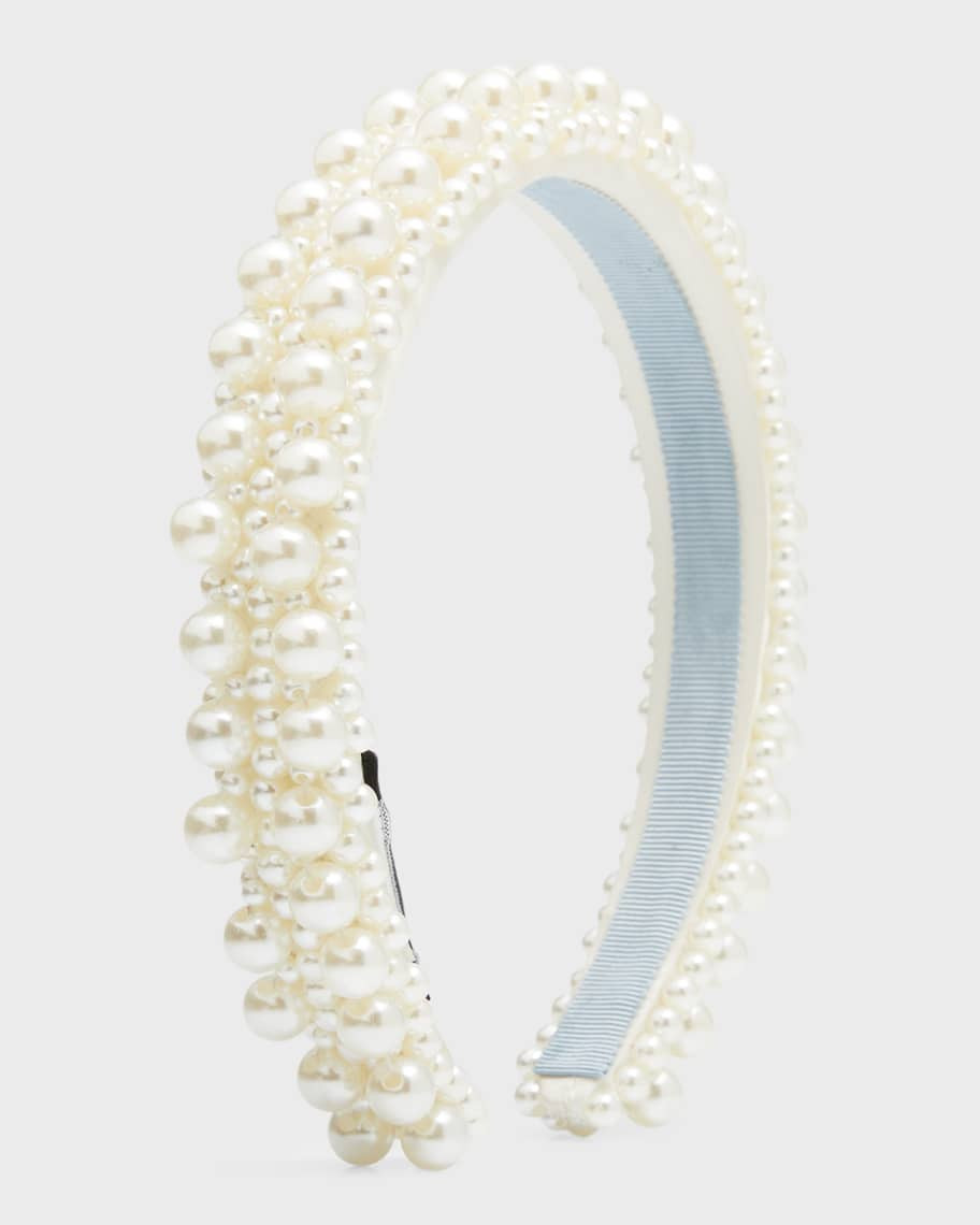 kate spade new york bridal pearly satin headband | Neiman Marcus