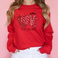 Retro Love Valentines Day Sweatshirt, Womens Sweatshirts With Hearts, Gift For Her, Xoxo Sweatshirt Cute Valentine Shirt | Etsy (US)