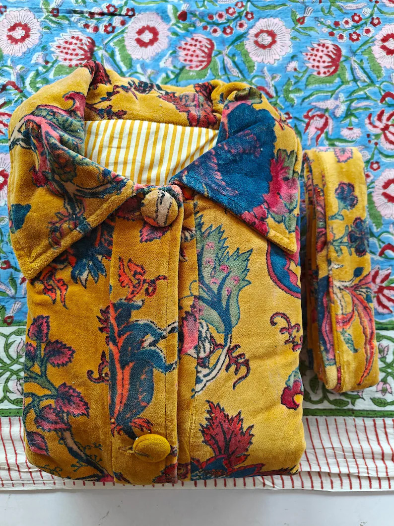 Long Velvet Jacket With Collar - Etsy | Etsy (US)