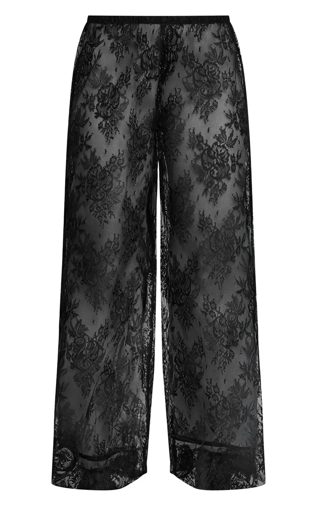Black Lace Balloon Trousers | PrettyLittleThing UK