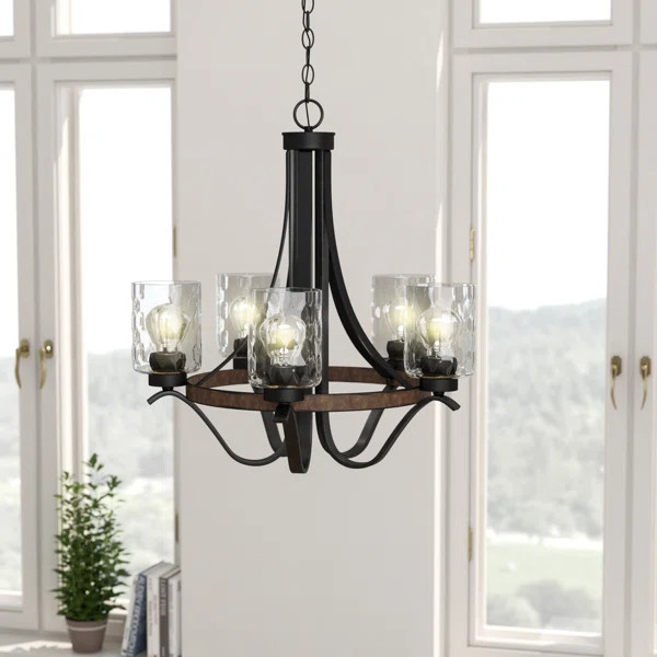 Sabo 5 - Light Candle Style Wagon Wheel Chandelier | Wayfair North America