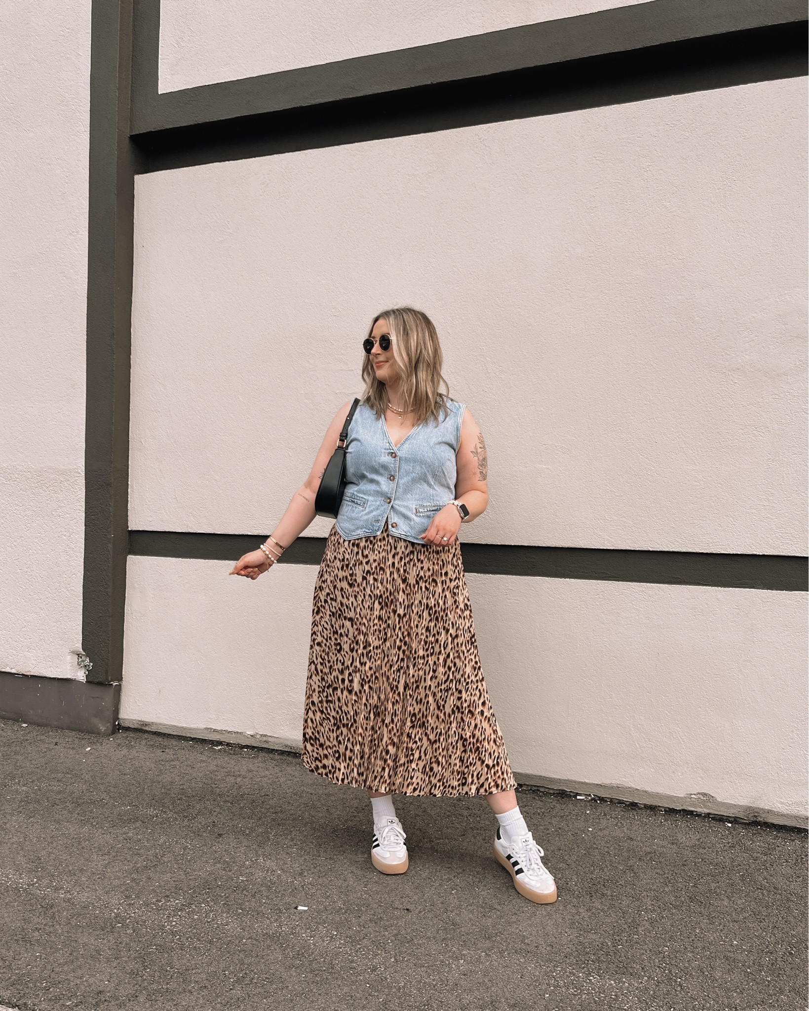 Obsessed with this leopard skirt from Amazon! I sized up to an XL for length (I’m 5’8) but I’d say stick with your usual size if you’re shorter. Wearing a large in the denim vest. My adidas sambas are super comfy but size down!


#LTKmidsize #LTKautumn #LTKstyletip