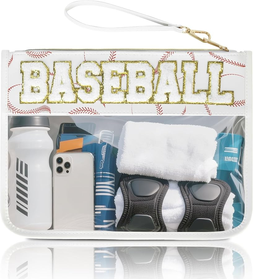 Baseball Gift Bags Baseballs Treat Bags Team Gifts Clear Chenille Letter Zipper Pouch Accessories... | Amazon (US)