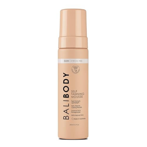 Bali Body Self Tanner Mousse Dark – Sunless Tanning Foam for Body | Natural, Streak-Free, Fake Tan | Vegan, Cruelty-Free, Organic Self Tan Mousse for All Skin Types (200ml/6.7 fl oz) | Amazon (US)