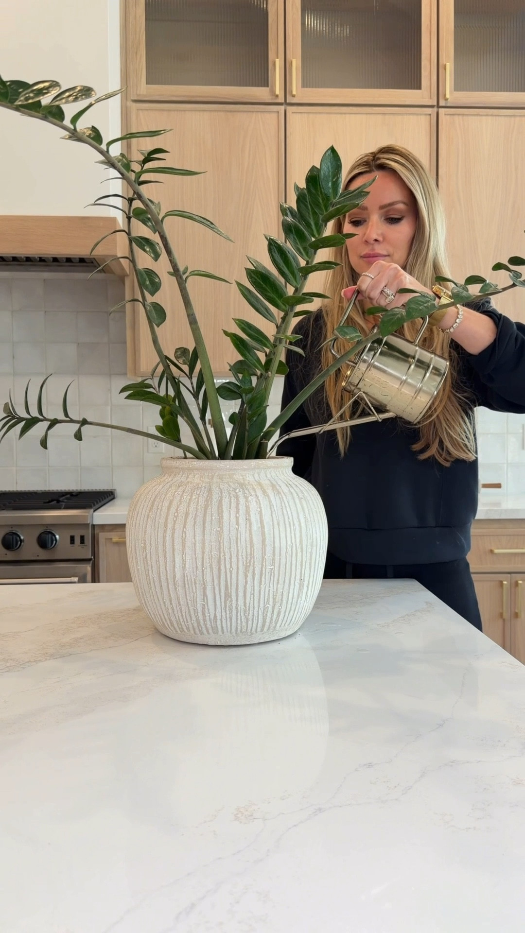 The prettiest organic planter vase from Amazon to repot my zz plant. It’s great quality and would be perfect for faux stems! Comment AMAZON and I’ll send you the details ❤️