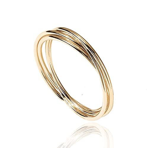 PAVOI Four Way Spinning Anxiety Ring (interlocked, Yellow Gold, 9) | Amazon (US)