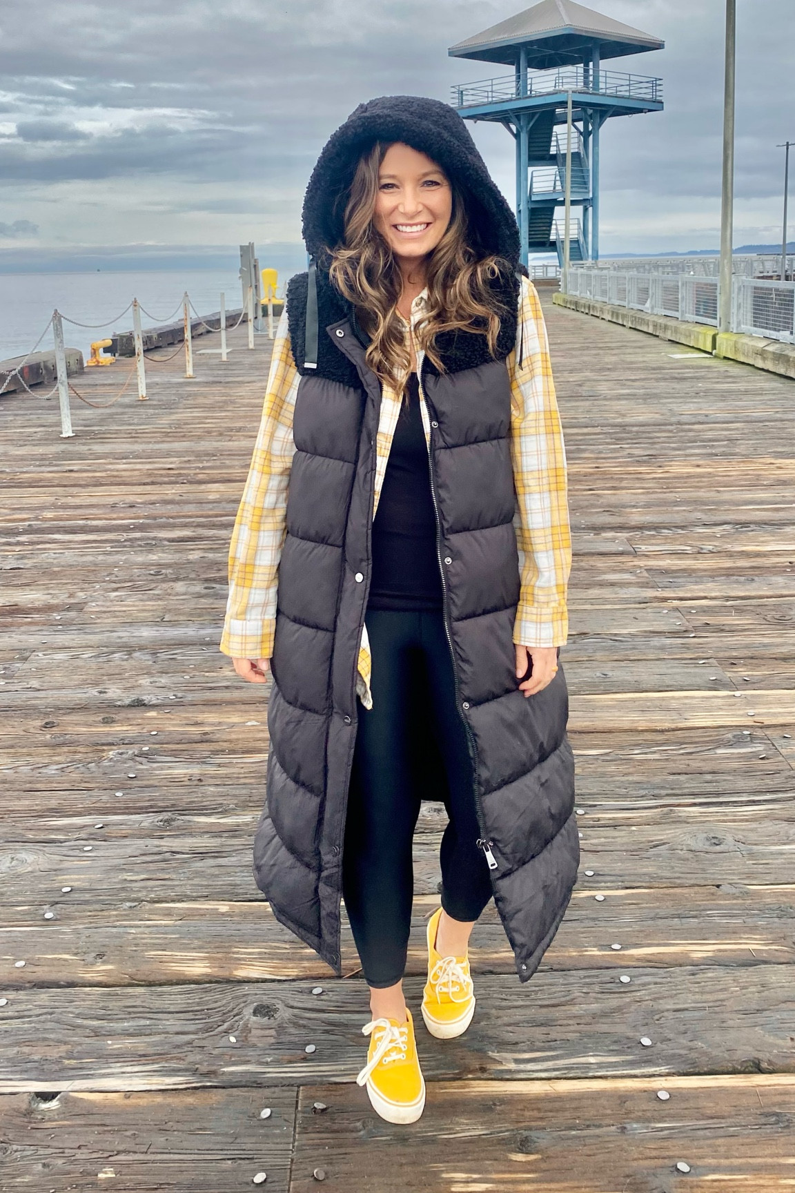 Womens Gilet Puffer Vest Knee Length Body Warmer Women Long Puffer