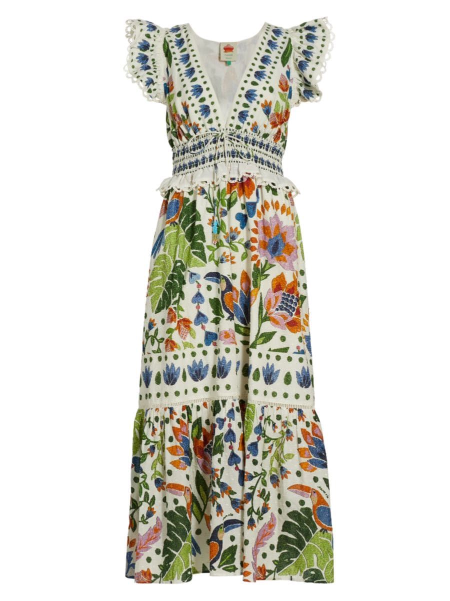 Farm Rio Summer Garden V-Neck Maxi Dress | Saks Fifth Avenue