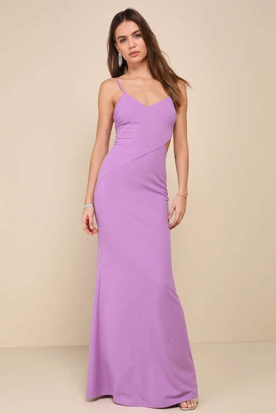 Alluring Sweetheart Lavender Asymmetrical Cutout Maxi Dress | Lulus