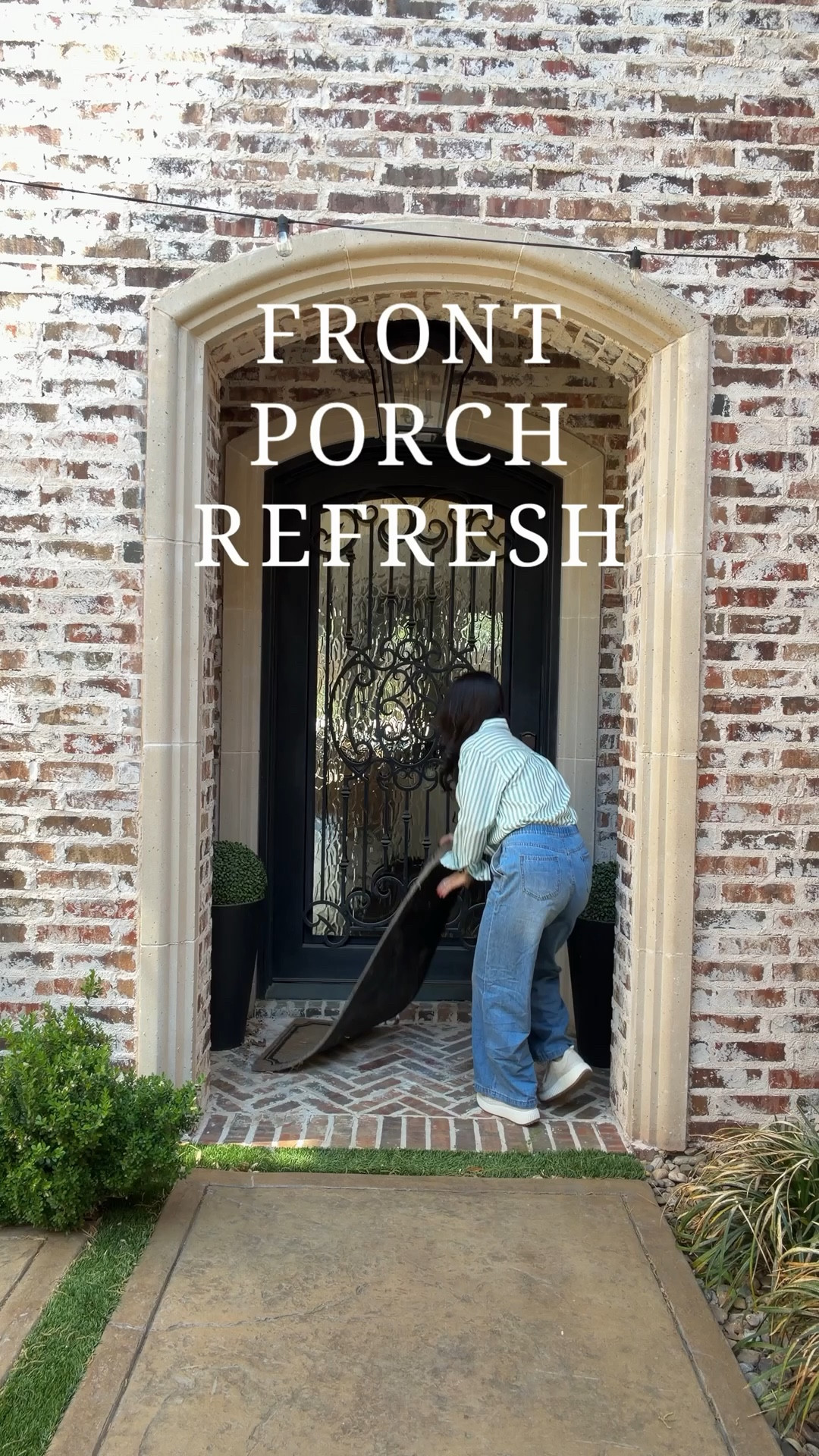 A one day porch refresh using all items from Grandin Road. Gorgeous transitional outdoor decor and accessories for your porch and outdoor space. The highest quality artificial greenery that lasts. #partner 

#LTKdayinmylife #LTKSeasonal #LTKHome