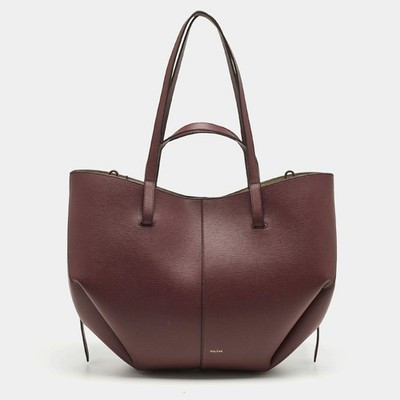 Polene Burgundy Leather Large Cyme Tote | eBay US