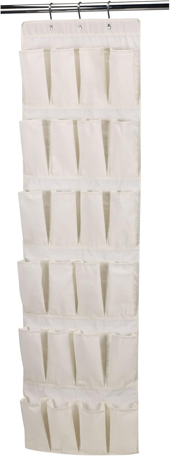 Household Essentials Over The Door 24 Packet Shoe Storage Organizer, Natural Canvas | Amazon (US)