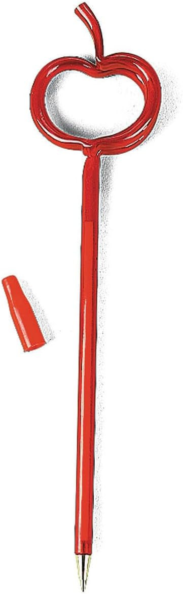 Fun Express 8" Red Apple-Shaped Black Ink Plastic Stick Pens - 12 Pc. - Great for School, Teacher... | Amazon (US)