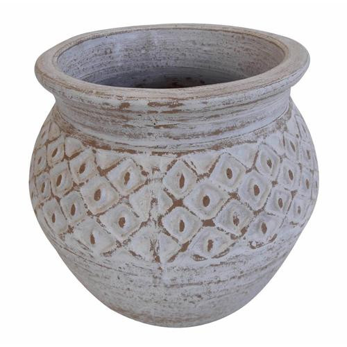 allen + roth 20.866-in W x 18.504-in H White Stone Planter | Lowe's