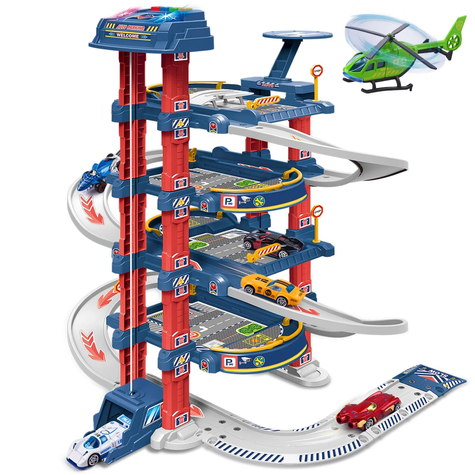 DUYOYU City Ultimate Garage Track Set with Electric Elevator, Upgrade 5 Levels Toy Car Garage wit... | Walmart (CA)