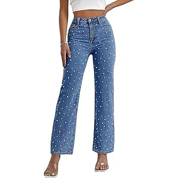 Kedera Women's High Waisted Jeans Boyfriend Baggy Wide Straight Leg Casual Denim Pants Trousers | Amazon (US)