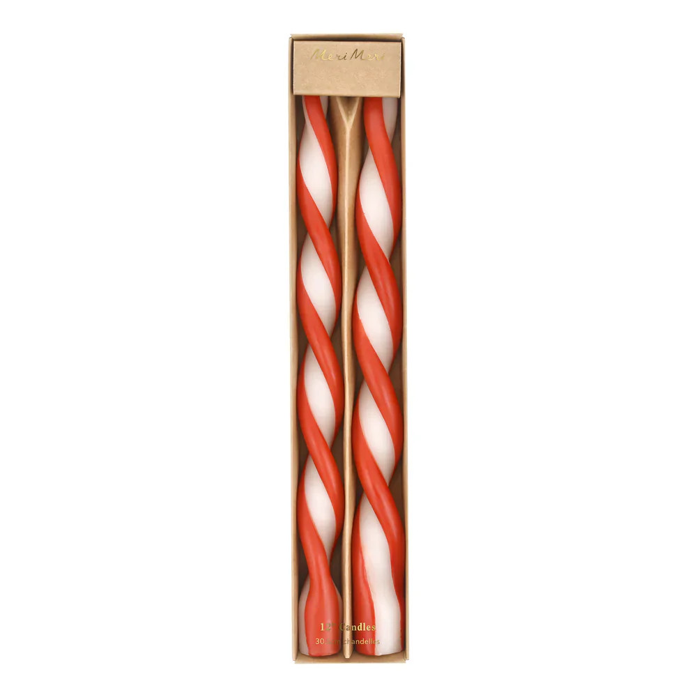 Red Stripe Twist Candles | Marigold Modern Kids