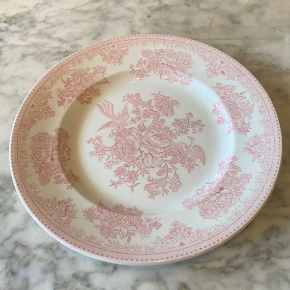 Burleigh Pink Asiatic 10 Dinner Plate | Etsy | Etsy (US)
