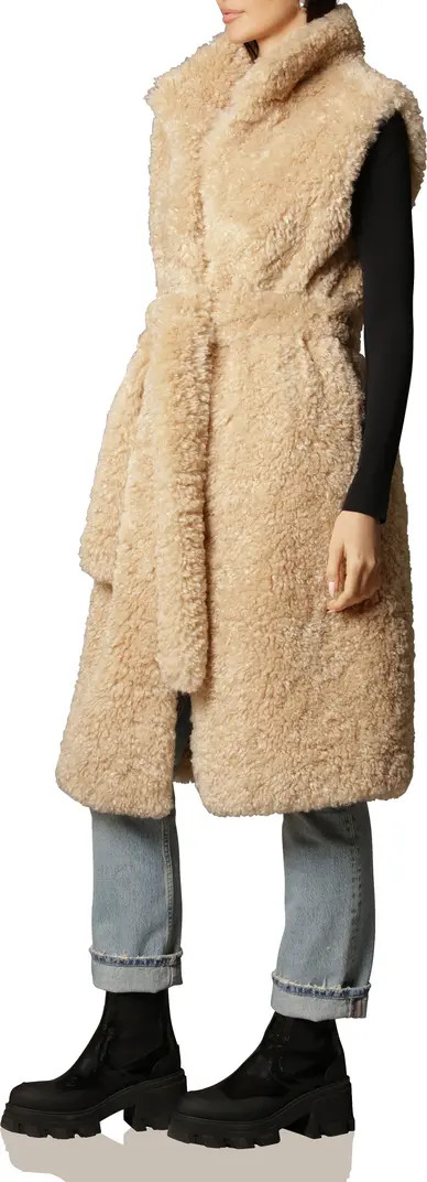Faux Fur Belted Longline Vest | Nordstrom