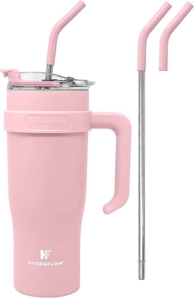 HYDRAFLOW Capri - 40oz Tumbler with Straw and Handle - Triple Wall Vacuum Insulated Tumbler - Ins... | Amazon (US)
