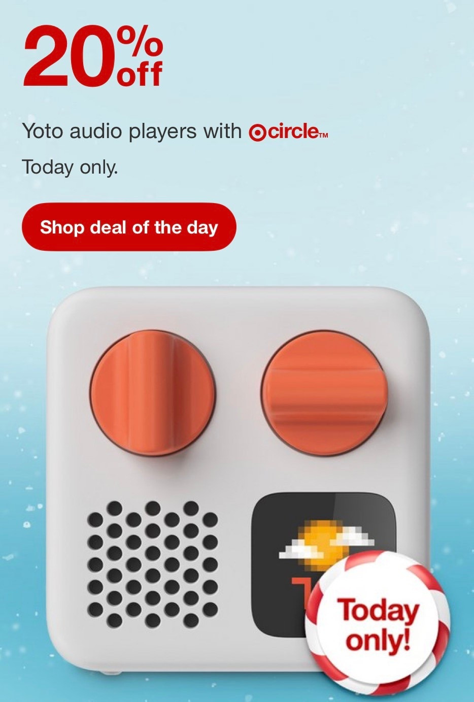 Yoto Audio Players are 20% off at Target today for Deal of the Day!!!

#LTKGiftGuide #LTKHoliday #LTKKids