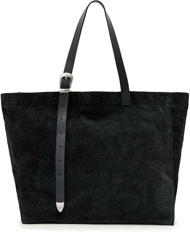AllSaints Haven Suede Tote Black One Size | Amazon (US)