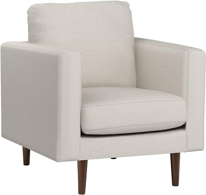 Amazon Brand – Rivet Revolve Modern Upholstered Armchair with Tapered Legs, 33"W, Linen | Amazon (US)