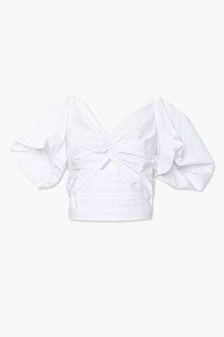 Forever 21 Gathered Poplin Top , White | Forever 21 (US)