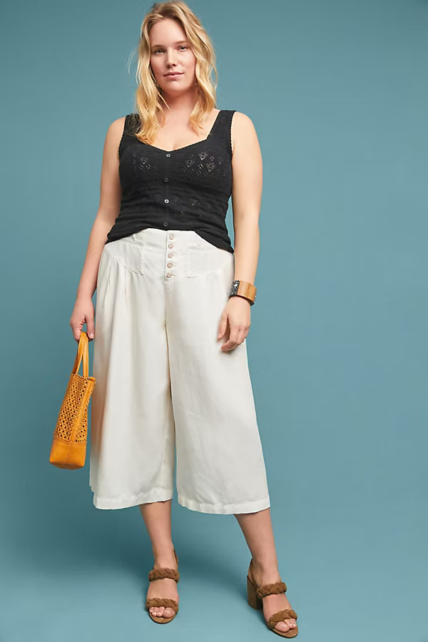 Oceanside Cropped Wide-Leg Pants | Anthropologie (US)