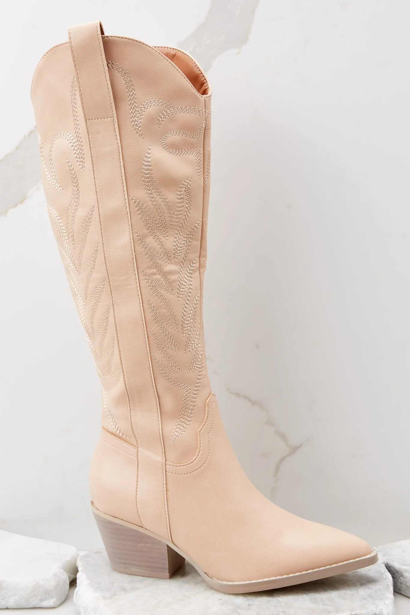 Bring The Sass Nude Boots | Red Dress 