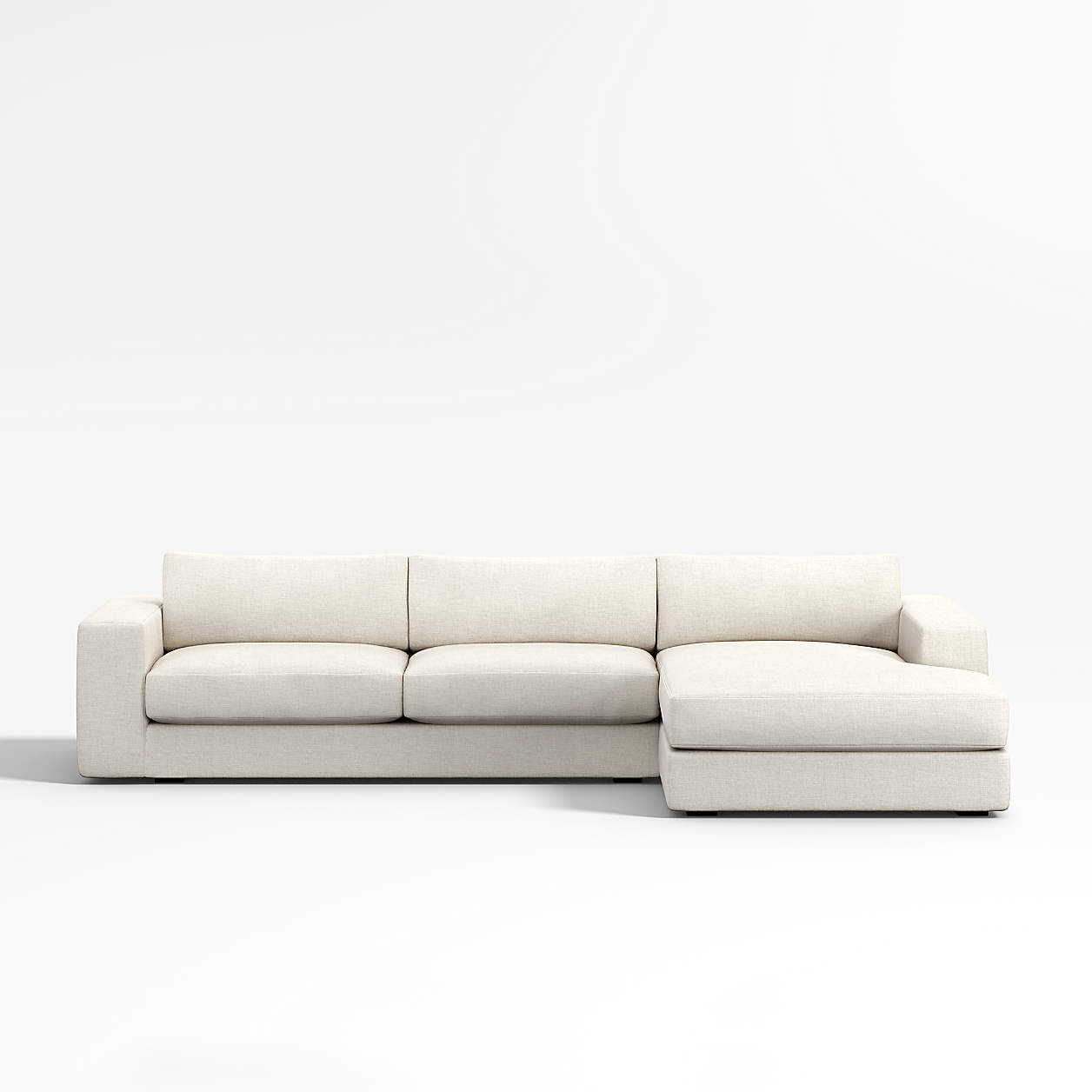 Oceanside 2-Piece Left-Arm Bumper Sectional Sofa + Reviews | Crate & Barrel | Crate & Barrel