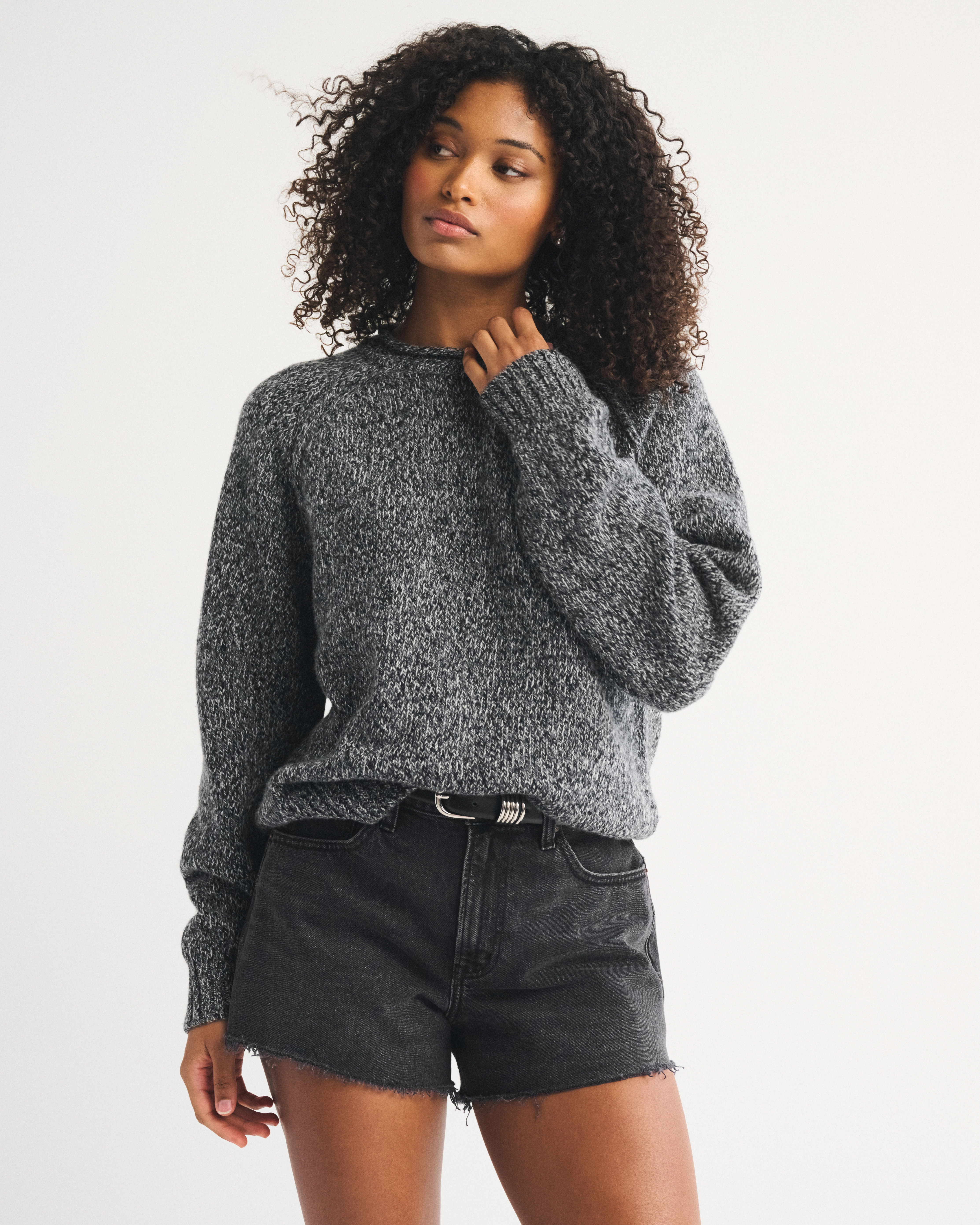 Curve Love High Rise 90s Cutoff Short | Abercrombie & Fitch (US)