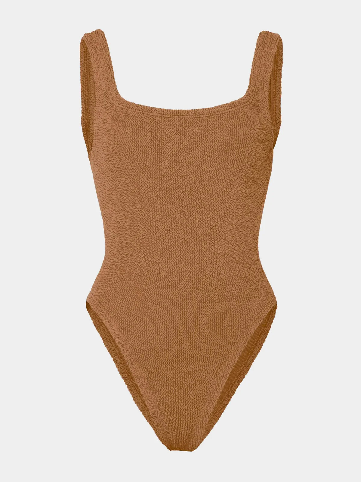 Square Neck Swim - Metallic Cocoa | HUNZA G