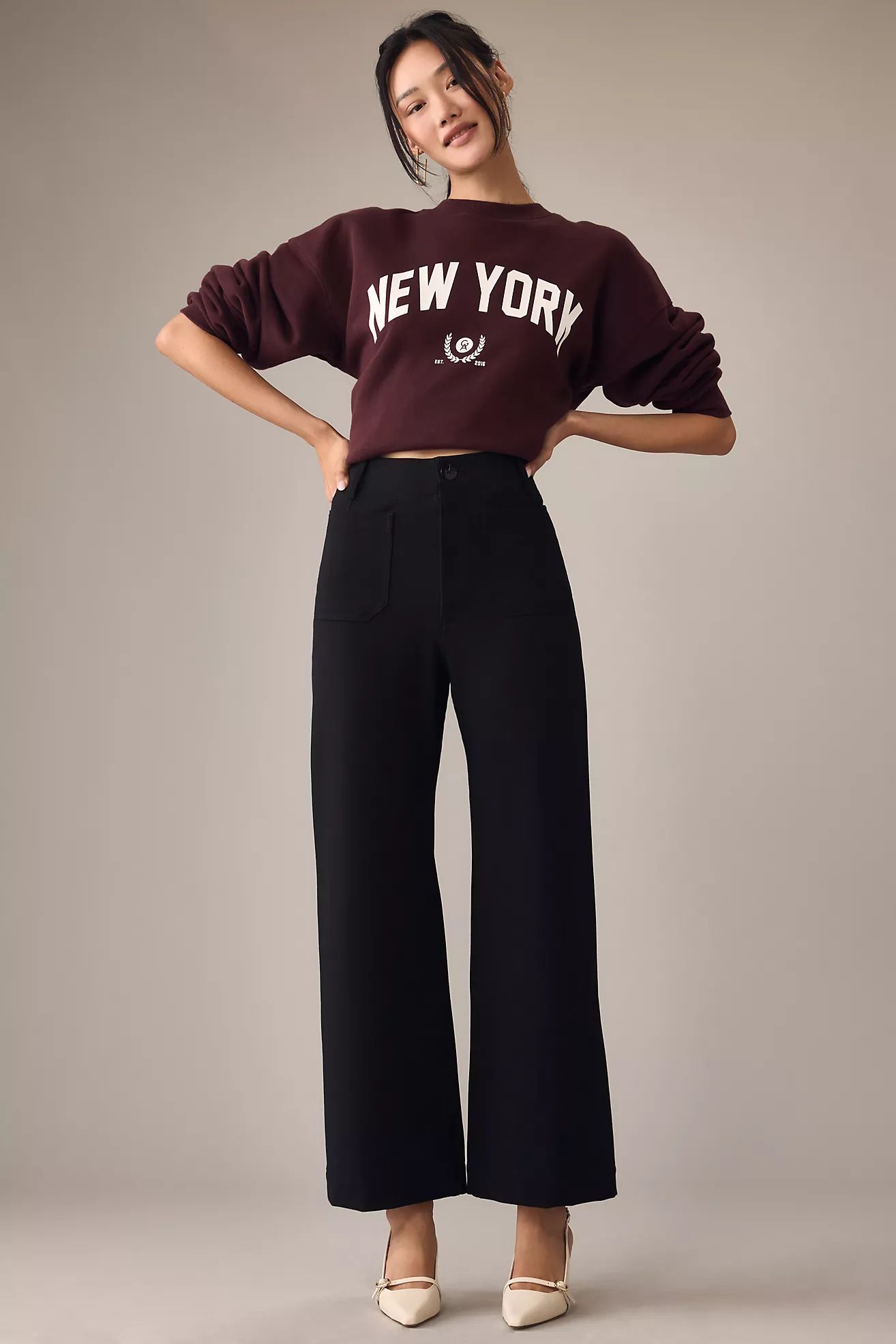 The Colette Cropped Wide-Leg Ponte Pants | Anthropologie (US)