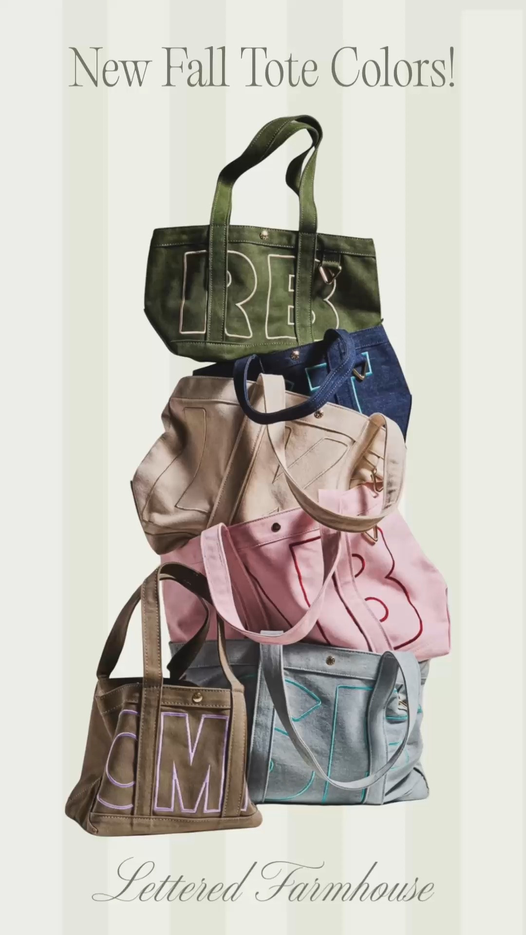 NEW FALL STRIPE COLOR WAYS // Monogramed Tote Bag / Personalized Gift / Gift for Mom / Gift for Sister / College Gift

#LTKmomlife #LTKdayinmylife #LTKmorningroutine