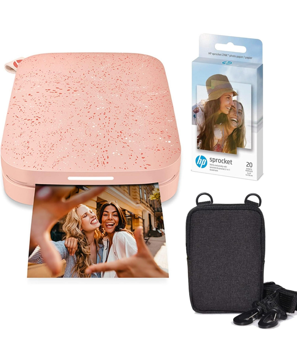 Hp Sprocket Portable 2x3" Instant Photo Printer and Zink Paper Bundle - Blush pink | Macy's