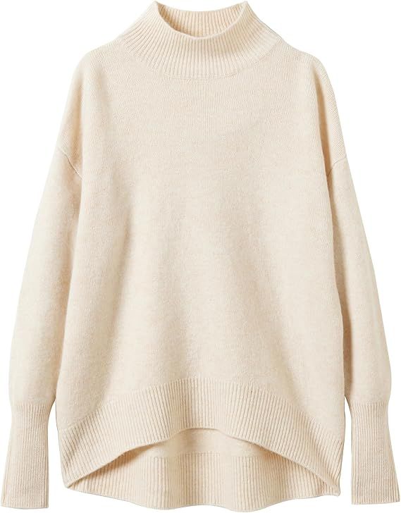 LINY XIN 100% Merino Wool Sweater for Women Fall Winter Casual Mock Neck Warm Soft Long Sleeve Lo... | Amazon (US)