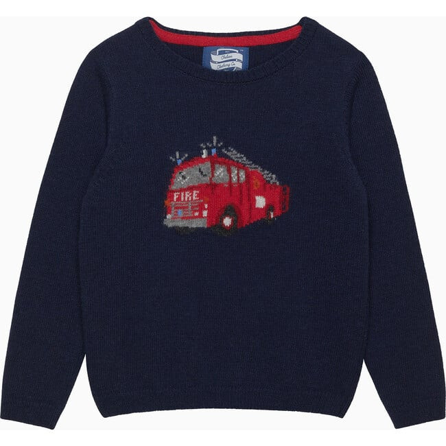 Trotters London | Fire Engine Jumper, (Navy Blue, Size 4-5Y) | Cashmere | Maisonette | Maisonette