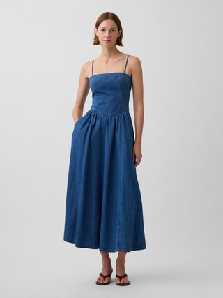 Strapless Denim Maxi Dress | Gap (US)