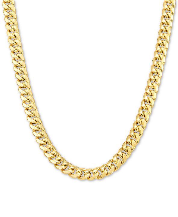 Men's Miami Cuban Link 22" Chain Necklace in 10k Gold | Macys (US)