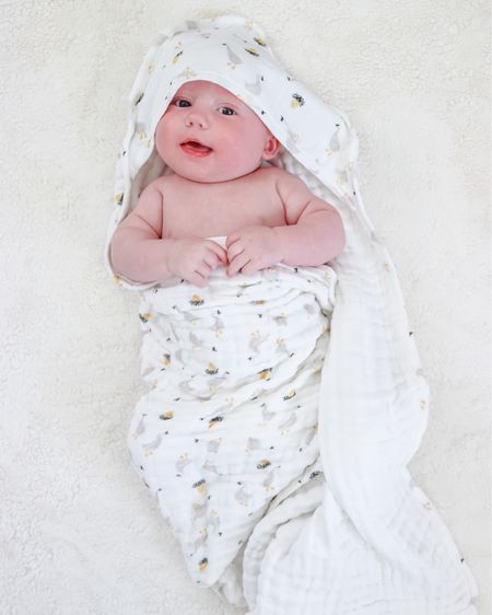 Nest Designs Spring/Summer 2023 Collection - Aesop’s Fables

Beck is pictured with the 9 layer organic cotton hooded baby towel in The Goose & The Golden Egg print 

#LTKbaby #LTKkids #LTKfamily