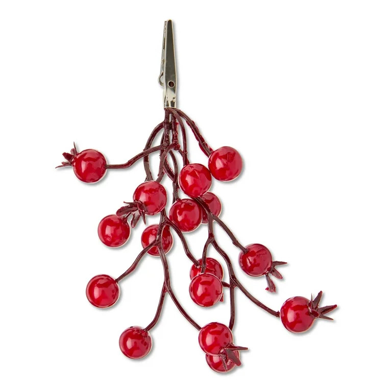 Red Berries Mini Christmas Clip Ornament, 6", by Holiday Time | Walmart (US)