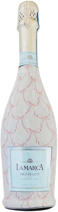 Beau Bottles Grandmillenial Pink Bows Custom Wine Label Wrap for La Marca 750ml Champagne Bottle ... | Amazon (US)